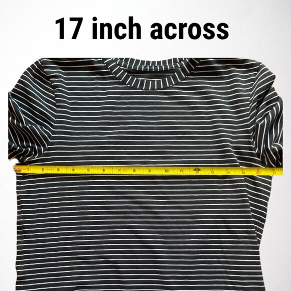 Lululemon Love Crew Short Sleeve Curved Hem Tee Shirt - 4 black white stripe - Picture 5 of 5
